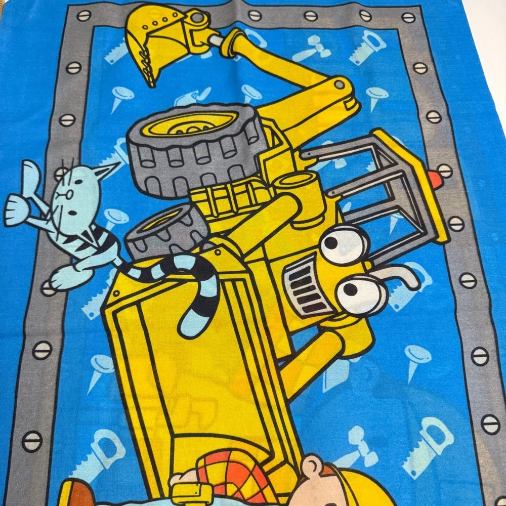 Dan River Bob the Builder Pillowcase Kids Standard Blue Excellent Vintage 2001